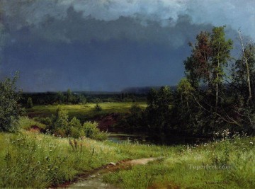  gathering Art - gathering storm 1884 classical landscape Ivan Ivanovich